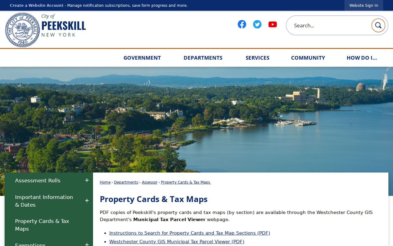 Peekskill residents directory property-card instructions